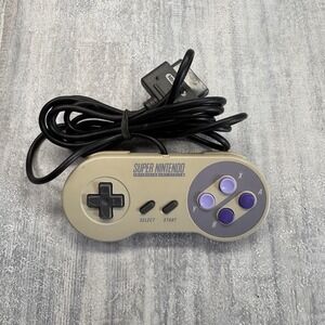 Official Nintendo SNES Super Nintendo Gray Controller OEM Yellowed